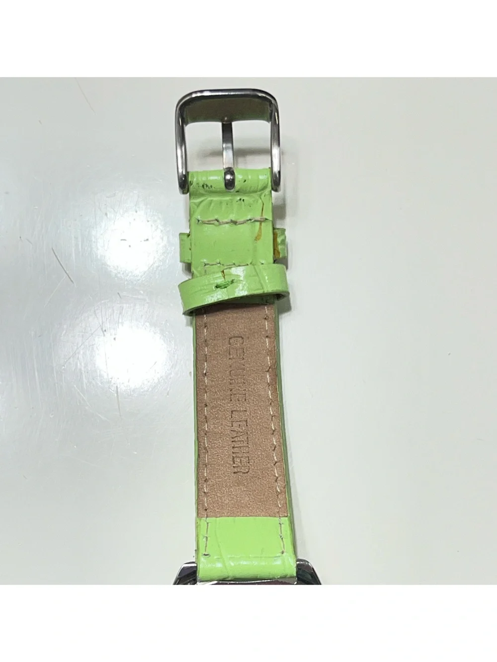 Pastorelli Ladies' Quartz Analog Stainless Steel Watch with Lime Leather Strap